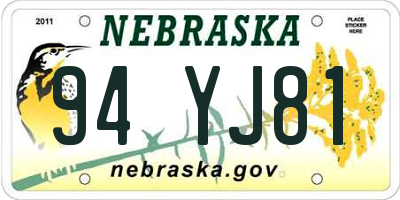 NE license plate 94YJ81
