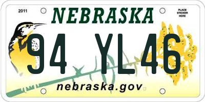 NE license plate 94YL46