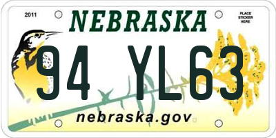 NE license plate 94YL63