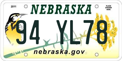 NE license plate 94YL78