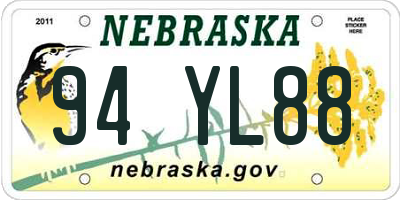 NE license plate 94YL88