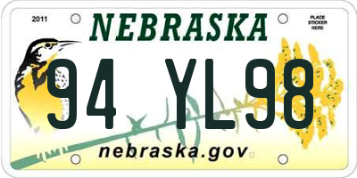 NE license plate 94YL98