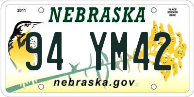 NE license plate 94YM42
