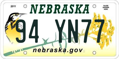 NE license plate 94YN77