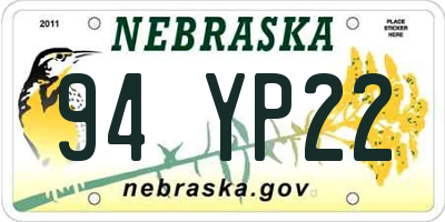NE license plate 94YP22