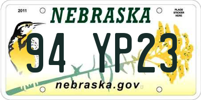 NE license plate 94YP23