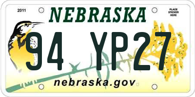 NE license plate 94YP27