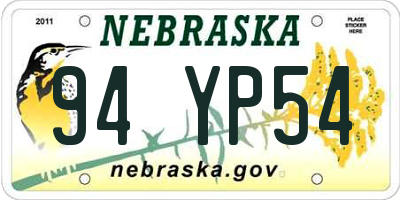 NE license plate 94YP54