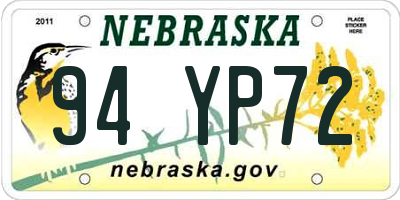 NE license plate 94YP72
