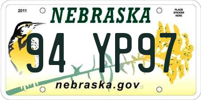 NE license plate 94YP97