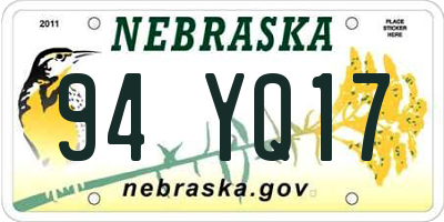 NE license plate 94YQ17