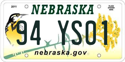 NE license plate 94YS01