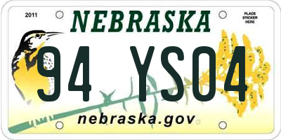NE license plate 94YS04