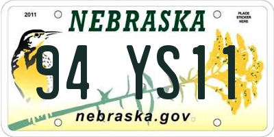 NE license plate 94YS11