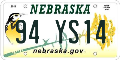 NE license plate 94YS14