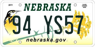 NE license plate 94YS57