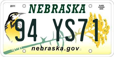 NE license plate 94YS71