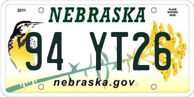 NE license plate 94YT26