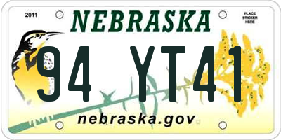 NE license plate 94YT41