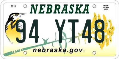 NE license plate 94YT48