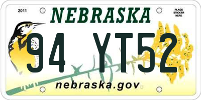 NE license plate 94YT52