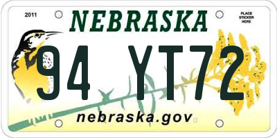 NE license plate 94YT72
