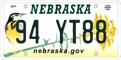 NE license plate 94YT88