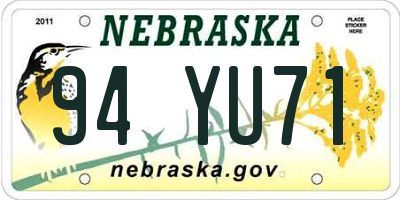NE license plate 94YU71
