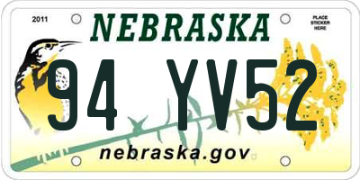 NE license plate 94YV52