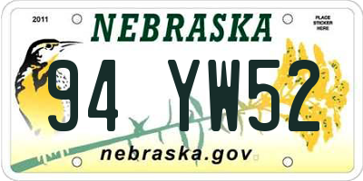 NE license plate 94YW52