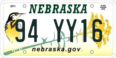 NE license plate 94YY16