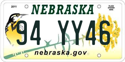 NE license plate 94YY46