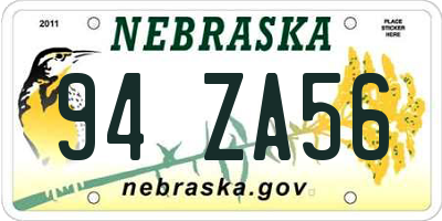 NE license plate 94ZA56