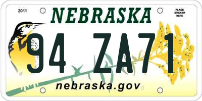 NE license plate 94ZA71