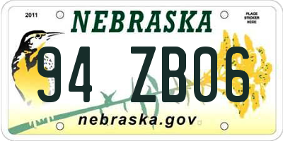 NE license plate 94ZB06