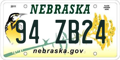 NE license plate 94ZB24