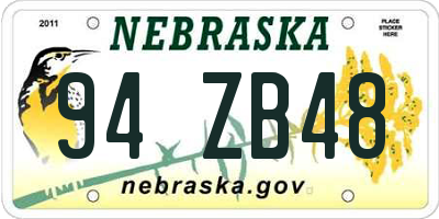NE license plate 94ZB48