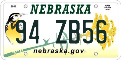 NE license plate 94ZB56