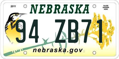 NE license plate 94ZB71