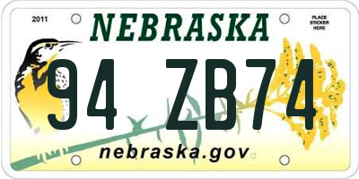 NE license plate 94ZB74