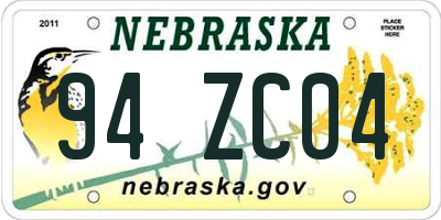 NE license plate 94ZC04