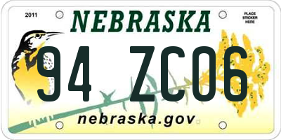 NE license plate 94ZC06