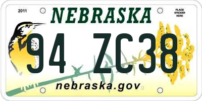 NE license plate 94ZC38