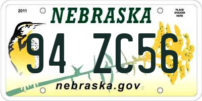 NE license plate 94ZC56