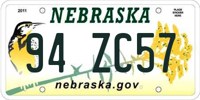 NE license plate 94ZC57