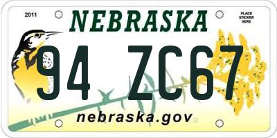 NE license plate 94ZC67