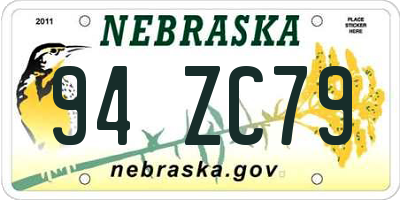 NE license plate 94ZC79