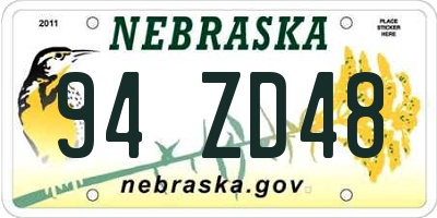 NE license plate 94ZD48