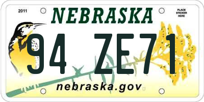 NE license plate 94ZE71