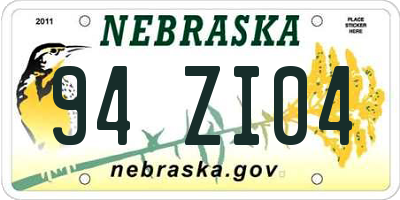 NE license plate 94ZI04